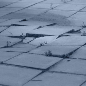 broken tiles in black and white